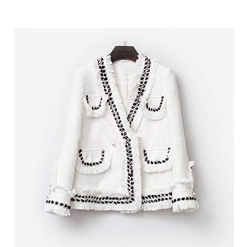 DGFHR Chaqueta De Mujer Abrigo Corto De Primavera Y Otoño con Cuello En V, Pequeña Fragancia, S