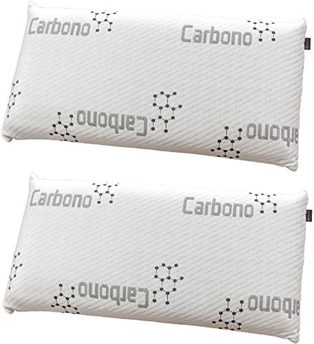 DHestia - Almohada Viscoelástica Carbono Activo Anti Malos Olores y Anti Humedades Doble Funda ViscoActive. (Pack 2 uds 75 cm)