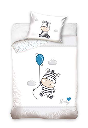 DHestia - Juego de Funda Nórdica 100% Algodón Natural para Cuna de Bebé Zebra Baby191005B