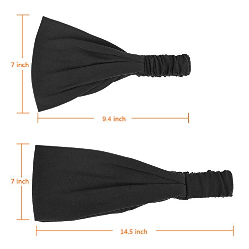 Diadema Deportiva Elástica Cinta de Pelo de Sudor 5 Pulgada para Moda, Yoga y Ejercicio, 3 Piezas (Multicolor B)