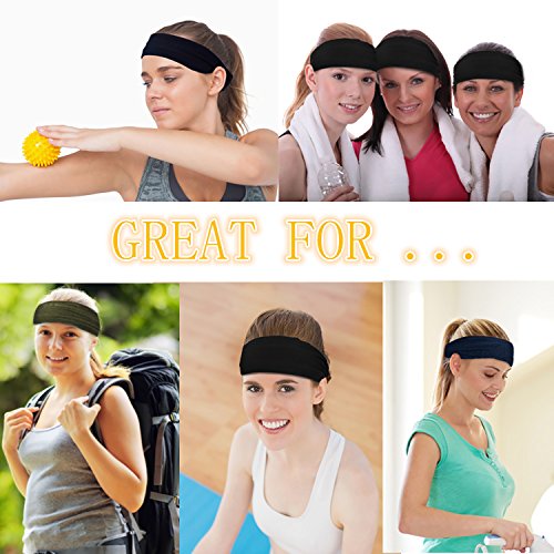 Diadema Deportiva Elástica Cinta de Pelo de Sudor 5 Pulgada para Moda, Yoga y Ejercicio, 3 Piezas (Multicolor B)