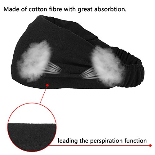 Diadema Deportiva Elástica Cinta de Pelo de Sudor 5 Pulgada para Moda, Yoga y Ejercicio, 3 Piezas (Multicolor B)