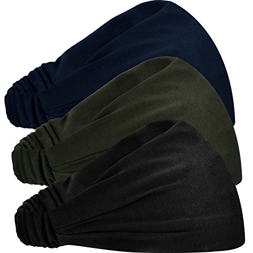 Diadema Deportiva Elástica Cinta de Pelo de Sudor 5 Pulgada para Moda, Yoga y Ejercicio, 3 Piezas (Multicolor B)