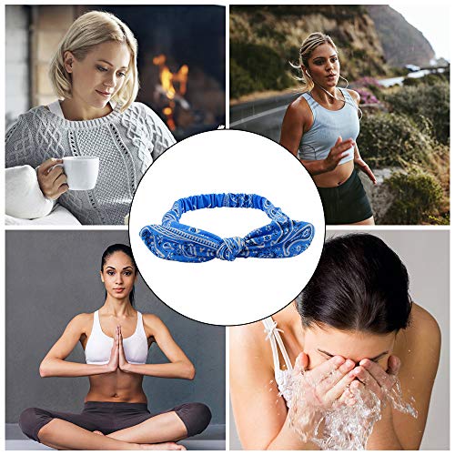 Diadema Elástica de Nudo 6pcs Pañuelo de Cabeza con Lazo Colores Boho Diademas Envolturas de Cabeza para Mujeres, Chicas