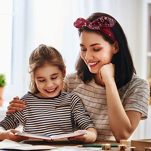 Diadema Elástica de Nudo 6pcs Pañuelo de Cabeza con Lazo Colores Boho Diademas Envolturas de Cabeza para Mujeres, Chicas