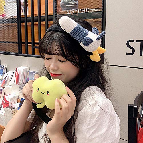 Diadema Mujer -2 Piezas, Diadema Elástica Terciopelo Coral Dibujos Animados Lindo, Diadema Ducha Lavado Maquillaje, Diadema Yoga Deportiva-Ratón gris