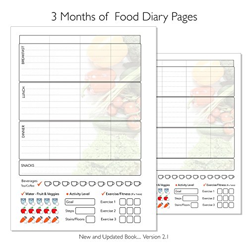 Diario A5 Diario, diario de dieta de adelgazamiento, registro de alimentos, Adelgazante Club, Dieting Diary Cualquier Plan, 'Recogedores Frigorífico'