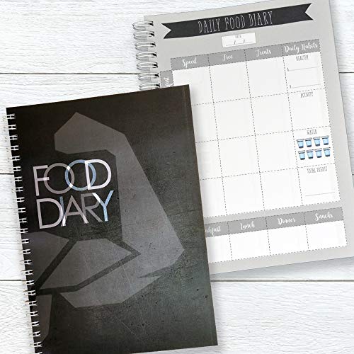Diario de alimentos para adelgazar el mundo compatible con diario de dieta, diario de registro de alimentos, diario de pérdida de peso personal, color negro