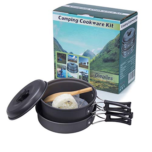 Diealles Utensilios Cocina Camping, Set Cocina Camping para Excursión, Acampada, Senderismo, Adecuado para 1-2 Personas