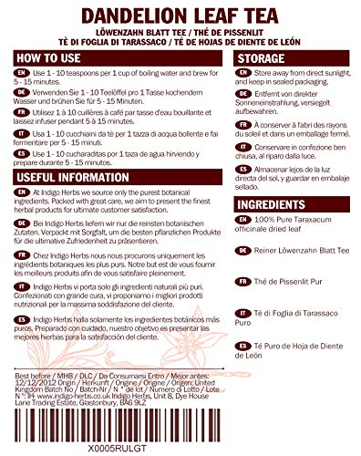 Diente de león de la hoja (Taraxacum officinale) Loose Té de hierbas - 50g