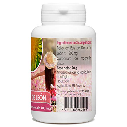Diente de León Orgánico - 400mg - 200 comprimidos