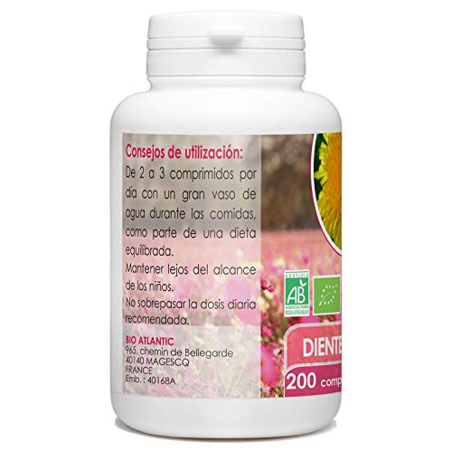 Diente de León Orgánico - 400mg - 200 comprimidos