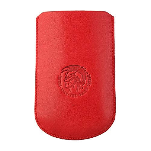 Diesel X01038 universal Slim Sleeve Funda, Carcasa, Piel Rojo/Red, 81 x 132 mm, para Nokia N900, Blackberry Torch/BOLD/Curve, HTC Touch HD, iPhone 3 G, 3 GS, 4, 4S, 5, 5 C, 5S, HTC One, Nokia E7, Samsung Galaxy Xperia, Galaxy S9000, HTC Desire, Moto Defy
