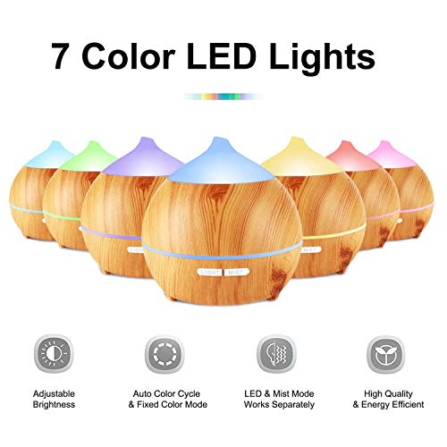 Difusor de Aceites Esenciales, Avaspot 250ml Ultrasónico Aromaterapia Humidificador, Operación silenciosa, Auto Shut Off, bebé, Yoga, Oficina, hogar, Dormitorio y baño, etc