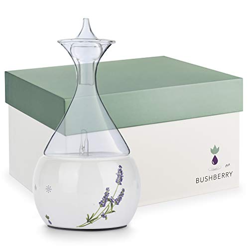 Difusor de Aromas – Nebulizador Cerámico con Vidrio -Difusor Aromaterapia sin Agua – sin contacto con plásticos – No Tóxico – Vaporizador de Aceites Esenciales Doméstico y Profesional