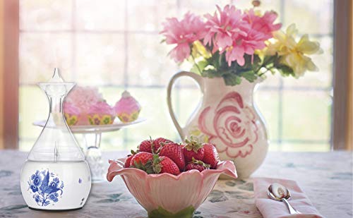 Difusor de Aromas – Nebulizador Cerámico con Vidrio -Difusor Aromaterapia sin Agua – sin contacto con plásticos – No Tóxico – Vaporizador de Aceites Esenciales Doméstico y Profesional