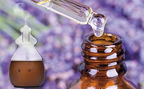 Difusor de Aromas – Nebulizador madera de nogal con Vidrio -Difusor Aromaterapia sin Agua – sin contacto con plásti-cos – No Tóxico – Vaporizador de Aceites Esenciales.