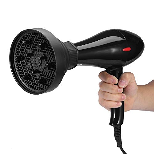 Difusor de secador de pelo profesional adaptador para - Secador de cabello plegable herramienta de peluquería capot Universal 13.8 x 11.5 cm, color negro