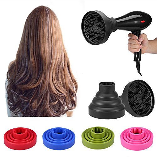 Difusor de secador de pelo profesional adaptador para – Secador de cabello plegable herramienta de peluquería capot Universal 13.8 x 11.5 cm, color verde
