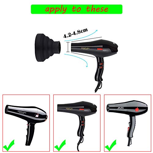 Difusor Universal Silicona, Difusor para Secador Universal, Difusor de secador de pelo profesional Secador de cabello plegable herramienta - Adaptable a Todo Tipo de Secador de Pelo