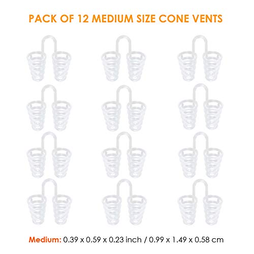 Dilatador antironquidos para el alivio nasal al respirar – Set de 12 dilatadores de silicona anti ronquidos de nariz de grado médico - tamaño MEDIANO – ayuda a dormir mejor - de Mobi Lock Beauty
