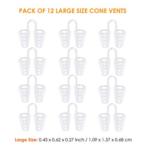 Dilatador antironquidos para el alivio nasal al respirar – Set de 12 dilatadores de silicona dura anti ronquidos de nariz de grado médico - tamaño GRANDE – ayuda a dormir mejor - de Mobi Lock Beauty