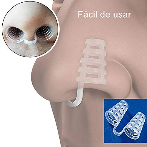 Dilatador Nasal Anti Ronquidos,Anti Ronquidos Bruxismo Rechinar,aliviar la apnea del sueño y ayudar a la congestión nasal, Respiración Fuerte, el Tabique Desviado y los Respiros Bucales (8 piezas)