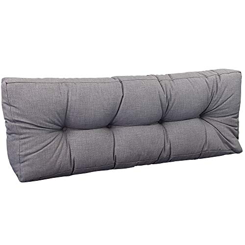 DILUMA Cojin para palés Confort - Cojin de Asiento o Respaldo para sofás palets - Repelente a Las Manchas (NO ES UN Set!), Color:Gris, Variante:1x Cojín De Respaldo 120x40 cm