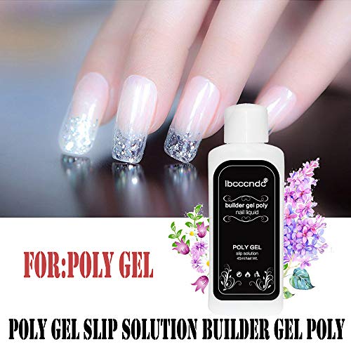 Diluyente Esmalte Uñas-Solución de Deslizamiento en Gel Poly Polish Gel Mezclador de Diluyente de Pegamento de Extensión de Uñas 45ML