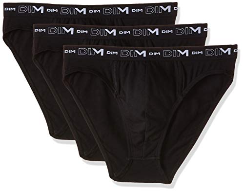 DIM Coton Stretch Slip X3, Negro, XXXL (talla del fabricante: 7) (Pack de 3) para Hombre