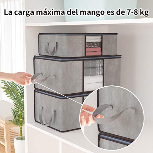 DIMJ Juego de 3 Bolsa de Almacenamiento de Ropa Plegable Gran Capacidad Bajo la Cama Organizador de Edredones con Ventana Transparente para Edredones Mantas Ropa
