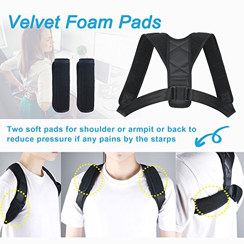 DINOKA Corrector de Postura de Mujeres Hombres Brace Ajustable Hombro Enderezar la Espalda Cómodo Respirable Respaldo Anchura Hombro Clavícula Apoyo Espalda（S)