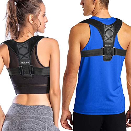 DINOKA Corrector de Postura de Mujeres Hombres Brace Ajustable Hombro Enderezar la Espalda Cómodo Respirable Respaldo Anchura Hombro Clavícula Apoyo Espalda（S)