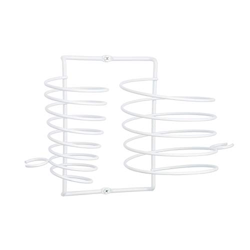 Direct Online Houseware - Soporte para secador de pelo, incluye soporte para alisador y organizador de cables en cromo, negro o blanco