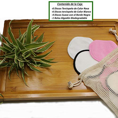 Discos Desmaquillantes, 16 Discos Desmaquillantes Reutilizables Hecho De Fibra Bambu y Algodon Con Bolsa De Lavado, Discos Desmaquillantes Reutilizables Ecologicos, Apto Para Todo Tipo De Pieles