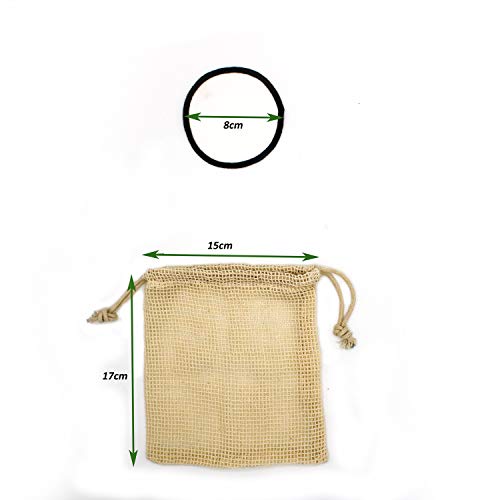 Discos Desmaquillantes, 16 Discos Desmaquillantes Reutilizables Hecho De Fibra Bambu y Algodon Con Bolsa De Lavado, Discos Desmaquillantes Reutilizables Ecologicos, Apto Para Todo Tipo De Pieles