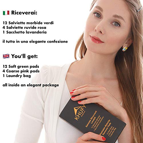 Discos Desmaquillantes Reutilizables con Bolsa de Lavado Paquete de 16 | Bambú y Algodón | Desmaquillante Facial Reusable Zero Waste Microfibra Ecológicas Makeup Eraser Bastoncillos Organicos