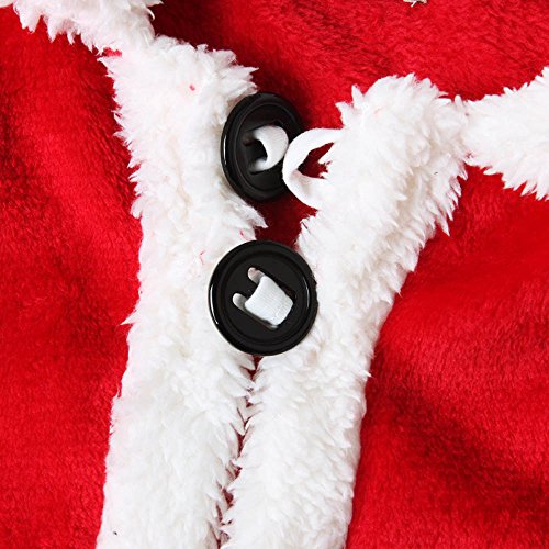 Disfraz Navidad Bebe Niña Niño Fossen 4PCS Conjunto de Ropa Papá Noel Tops+Pantalones + Sombrero + Calcetines (6-12 Meses, Rojo)