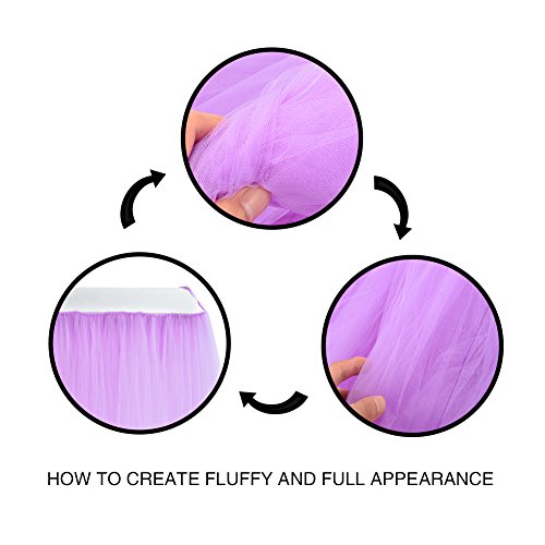 DishyKooker - Falda de tutú de tul esponjosa con adhesivo mágico mantel de tul para fiesta, boda, baby shower y decoración del hogar