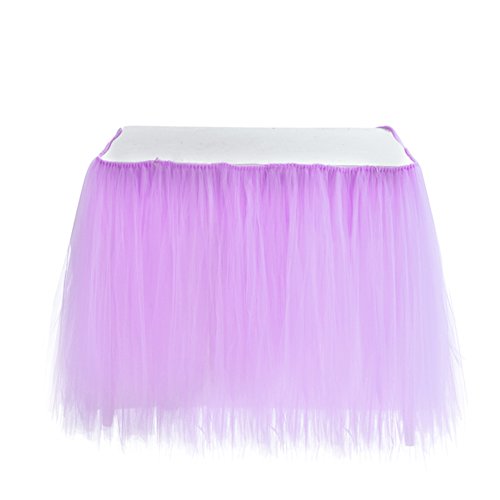 DishyKooker - Falda de tutú de tul esponjosa con adhesivo mágico mantel de tul para fiesta, boda, baby shower y decoración del hogar