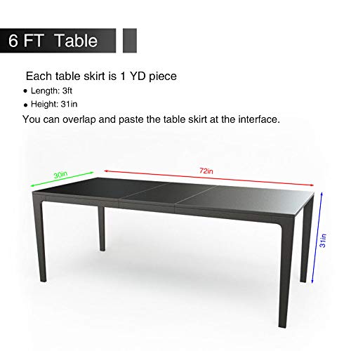 DishyKooker - Falda de tutú de tul esponjosa con adhesivo mágico mantel de tul para fiesta, boda, baby shower y decoración del hogar