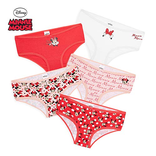 Disney Bragas Niña, Pack de 5 Bragas de Algodon 100% con Minnie Mouse, Ropa Niña Interior Braguitas Niña, Tallas 18 Meses - 12 Años, Regalos para Niñas (18-24 Meses)