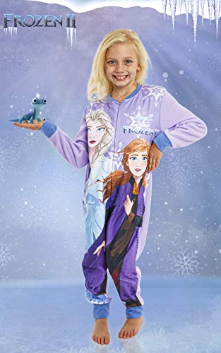 Disney Frozen Pijama Entero para Niñas De Una Pieza, Ropa Niña Invierno con Anna y Elsa El Reino del Hielo (18-24) Meses, Pijamas Enteros Manga Larga Regalos para Niños (2-10 Años) (9/10 años)