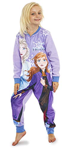 Disney Frozen Pijama Entero para Niñas De Una Pieza, Ropa Niña Invierno con Anna y Elsa El Reino del Hielo (18-24) Meses, Pijamas Enteros Manga Larga Regalos para Niños (2-10 Años) (9/10 años)