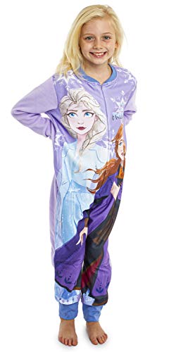 Disney Frozen Pijama Entero para Niñas De Una Pieza, Ropa Niña Invierno con Anna y Elsa El Reino del Hielo (18-24) Meses, Pijamas Enteros Manga Larga Regalos para Niños (2-10 Años) (9/10 años)