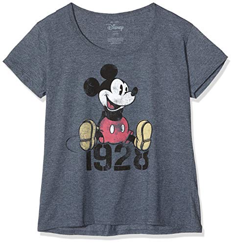 Disney Mickey Mouse Year Camiseta, Dark Heather, L para Mujer