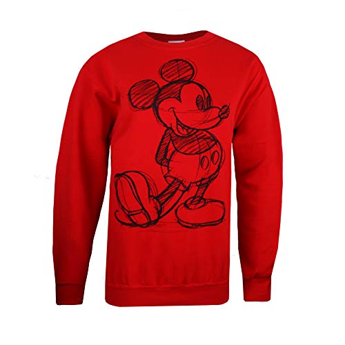 Disney Mickey Sketch Sudadera, Rojo (Red Red), 40 (Talla del Fabricante: Medium) para Mujer