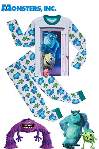 Disney Monsters Inc Pijama para niños, 2 piezas, conjunto de pijamas de algodón suave para niños con personajes Sully, Boo y Mike, regalos para niños y adolescentes de 2 a 14 años Gris gris 13-14 Años