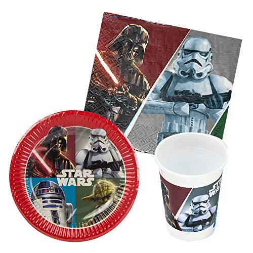 Disney - Pack de fiesta reciclable Star Wars: mantel, platos, vasos, servilletas (71911)