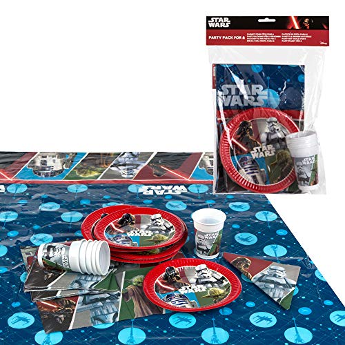 Disney - Pack de fiesta reciclable Star Wars: mantel, platos, vasos, servilletas (71911)